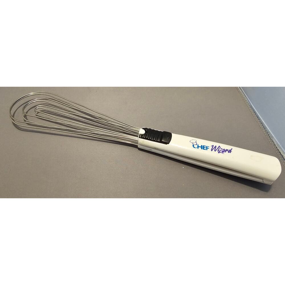 White Chef Wizard - Flipper/Tongs/Whisk for Fish, Deep Frying - Locks